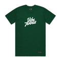 Vibe Tennis Script Logo Tee - Forest Green